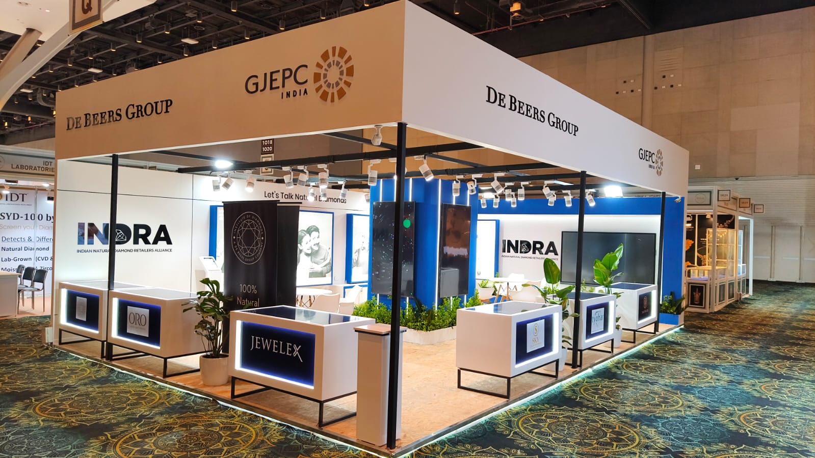 De Beers booth at India Gem & Jewellery Show 2026, view 2